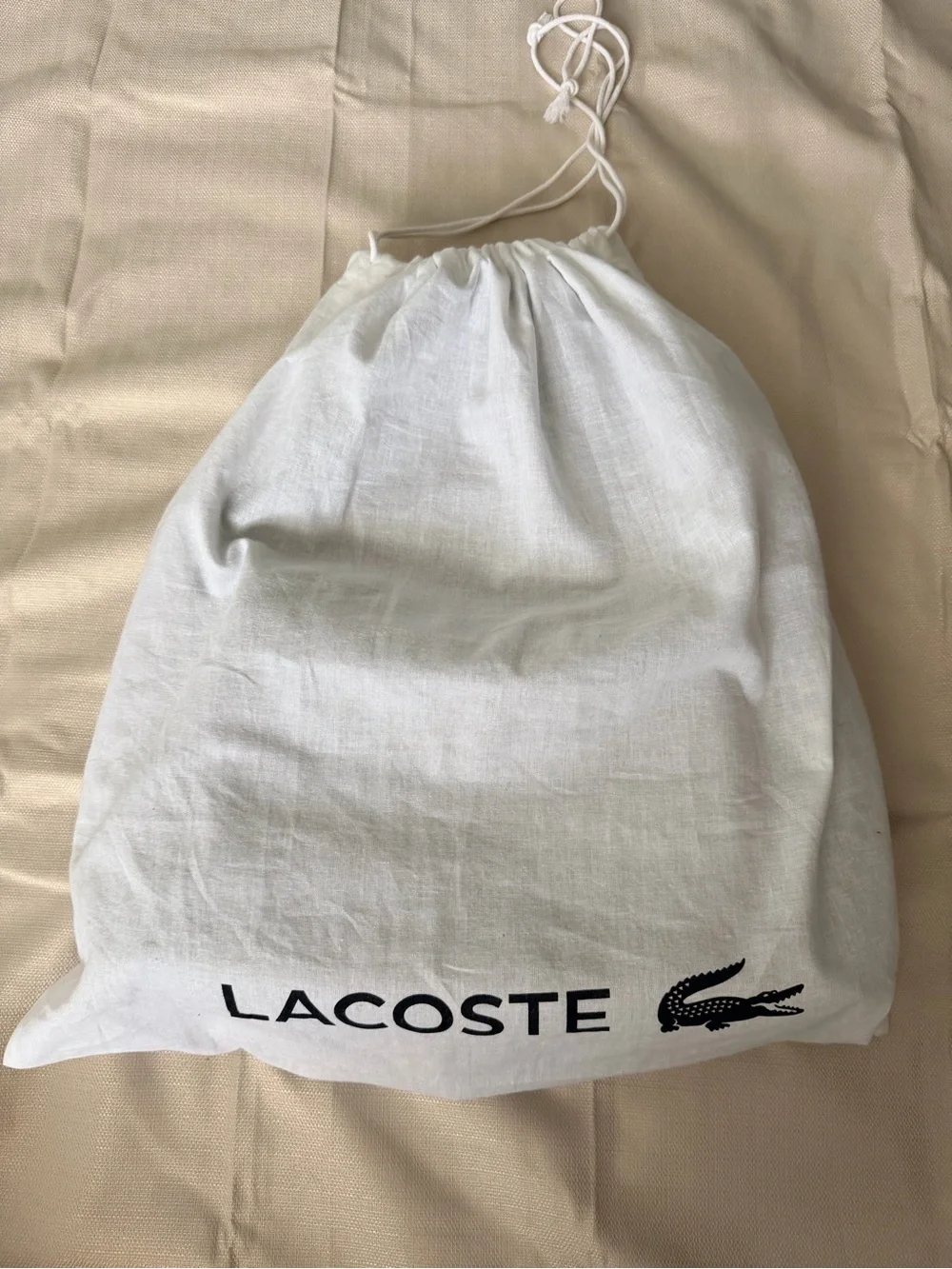 Lacoste Men's Khaki Green Smooth Leather Backpack